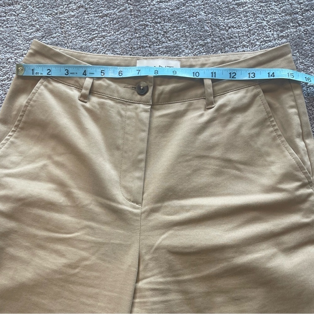 Gant Women's Tan Wide-Leg Cropped Pants, US Size 8, Cotton Blend, Classic Khaki - Picture 9 of 16